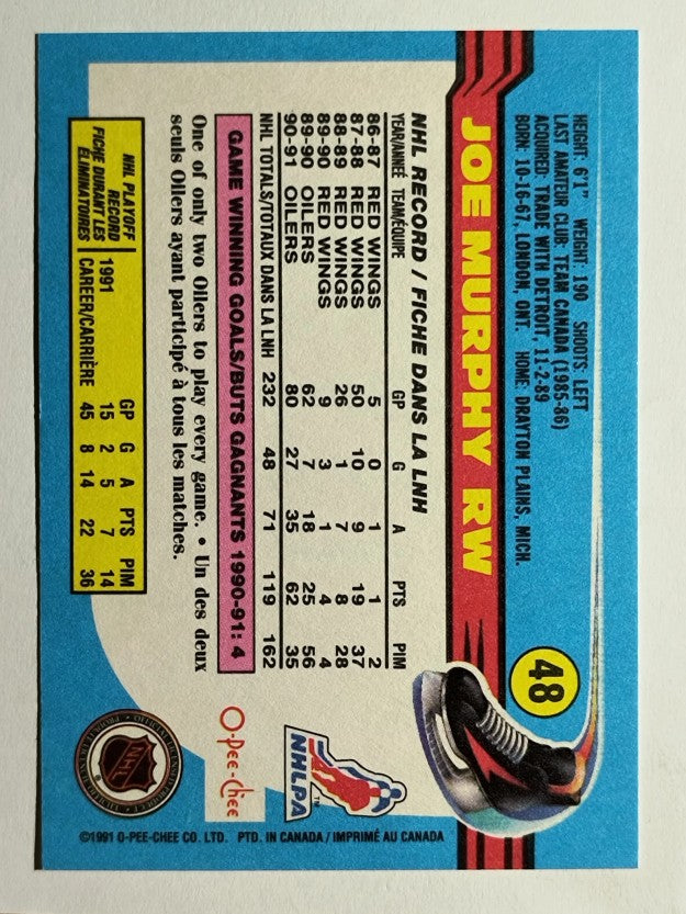 1991-92 O-Pee-Chee #48 Joe Murphy