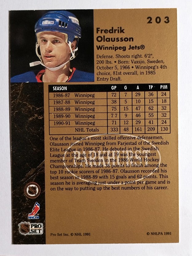 1991-92 Parkhurst #203 Fredrik Olausson