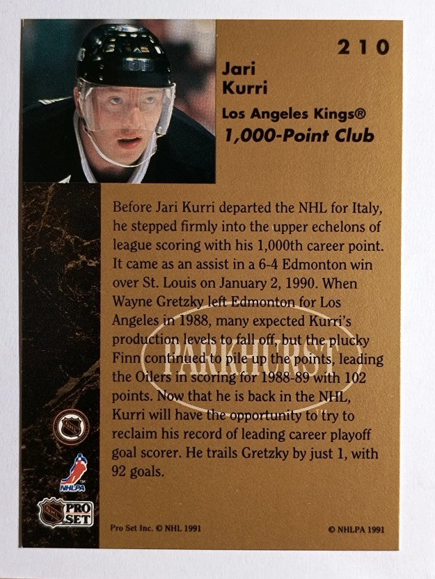 1991-92 Parkhurst #210 Jari Kurri 1000
