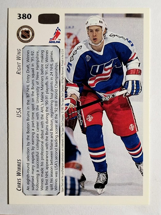1992-93 Upper Deck #380 Chris Winnes