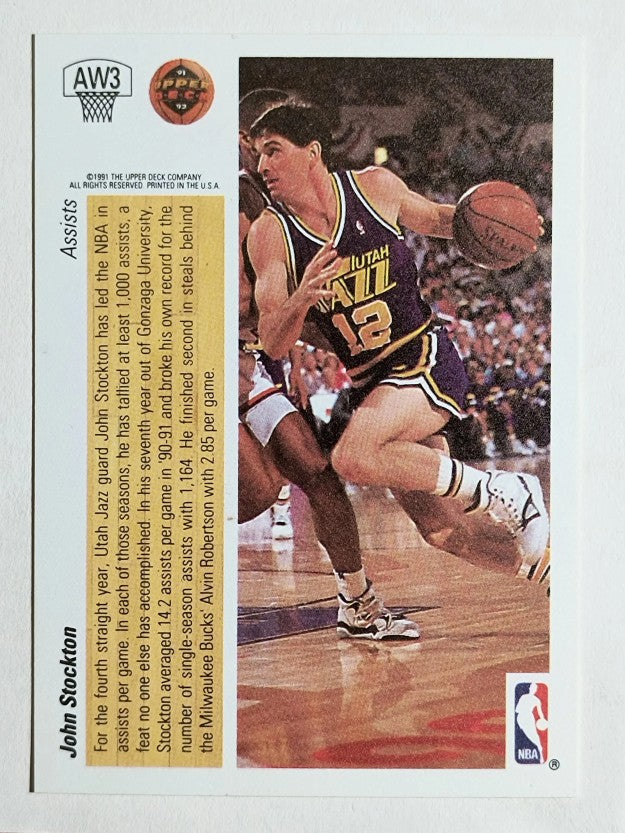 1991-92 Upper Deck Award Winner Holograms #AW3 John Stockton/Assists Leader