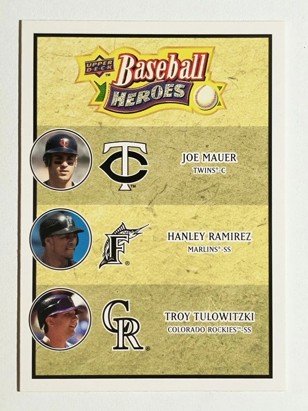 2008 Upper Deck Heroes #192 Joe Mauer/Hanley Ramirez/Troy Tulowitzki