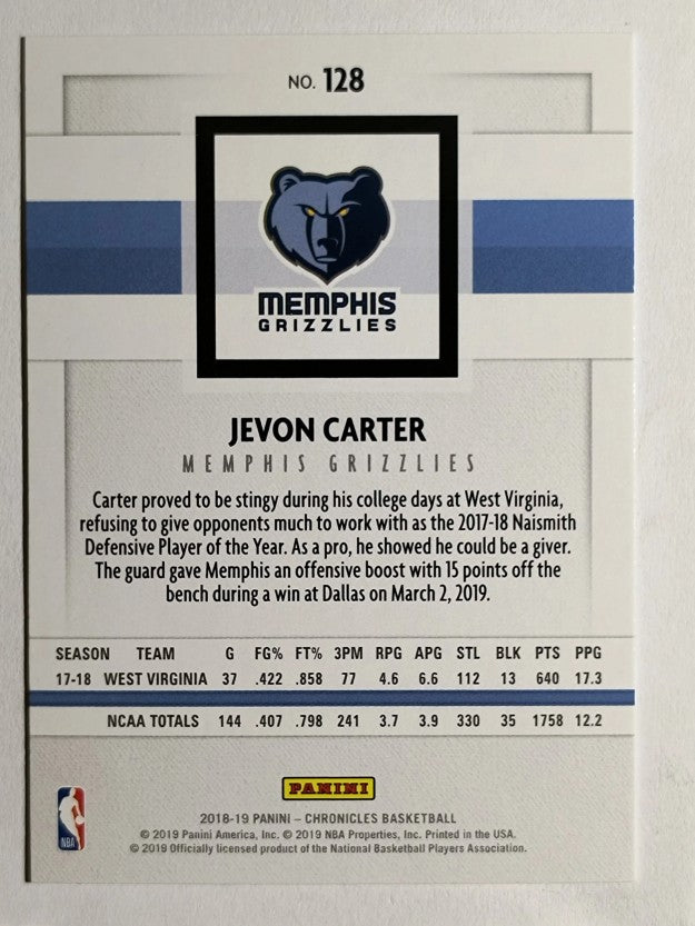 2018-19 Panini Chronicles #128 Jevon Carter RC/Panini