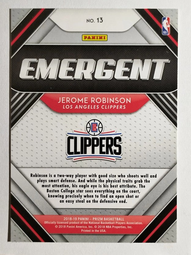 2018-19 Panini Prizm Emergent #13 Jerome Robinson