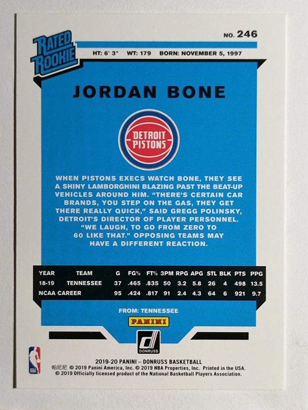 2019-20 Donruss #246 Jordan Bone RR RC