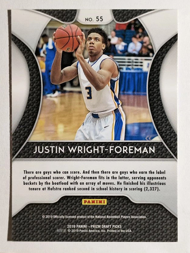 2019-20 Panini Prizm Draft Picks #55 Justin Wright-Foreman