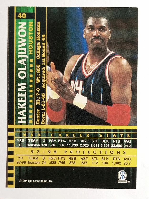 1997 Score Board Players Club #40 Hakeem Olajuwon