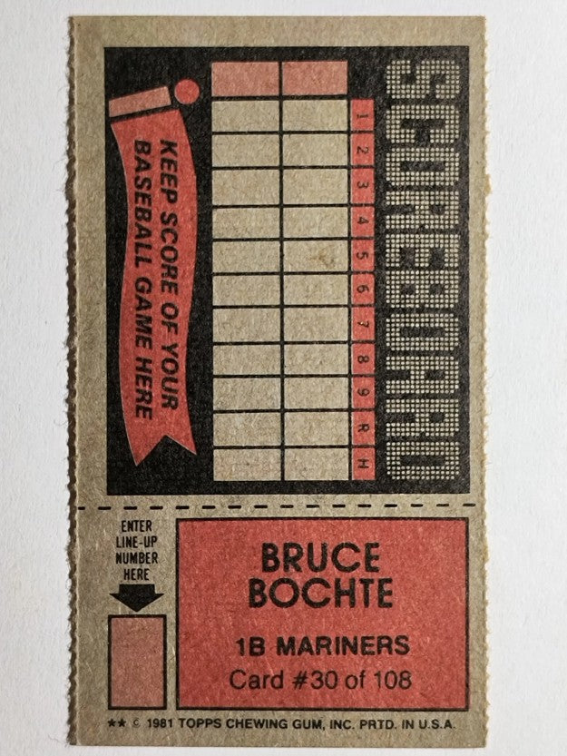 1981 Topps Scratchoffs #30 Bruce Bochte