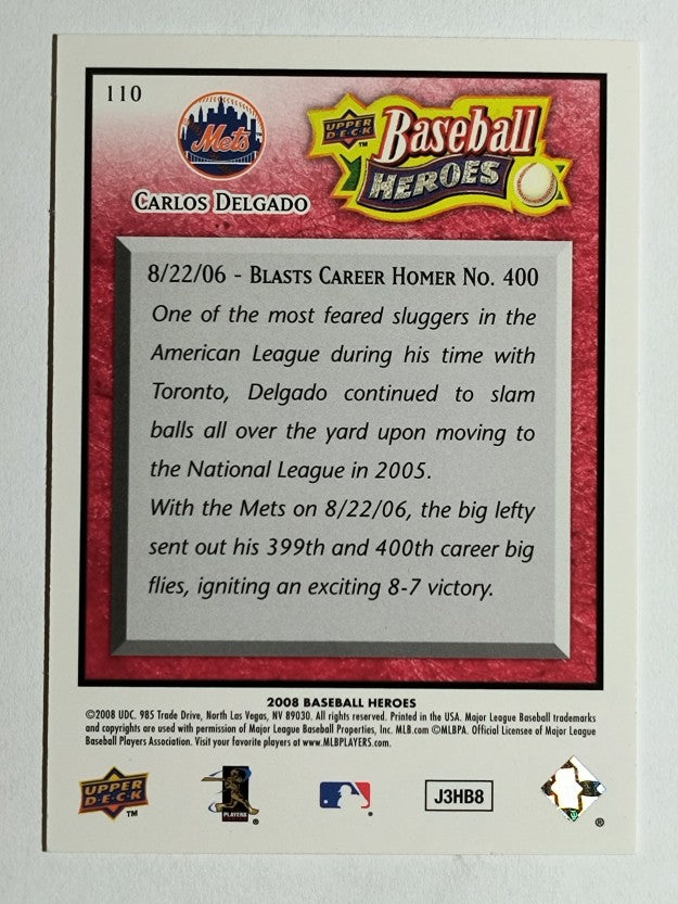 2008 Upper Deck Heroes Red #110 Carlos Delgado