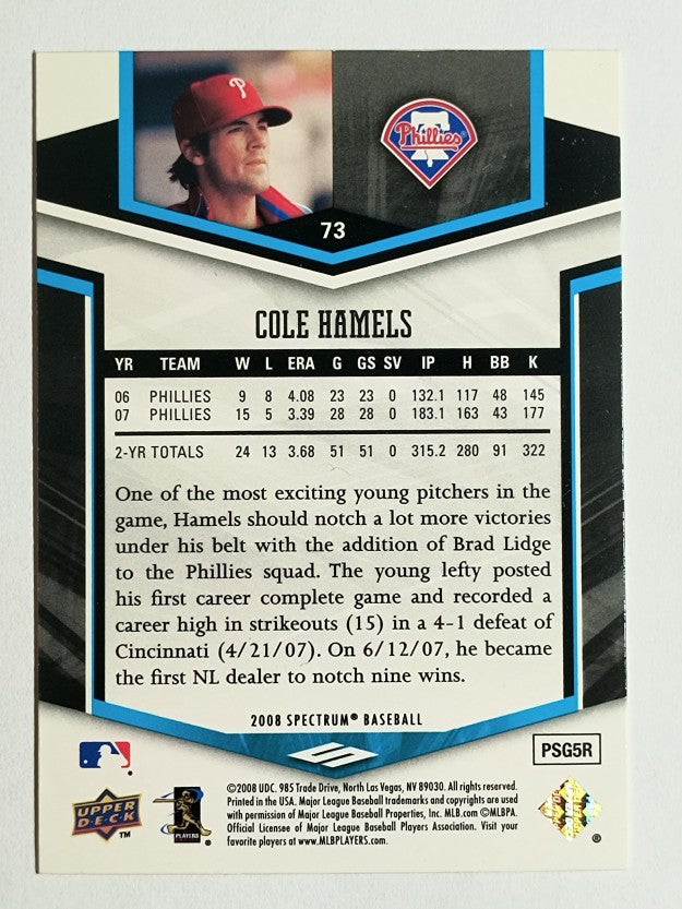 2008 Upper Deck Spectrum #73 Cole Hamels