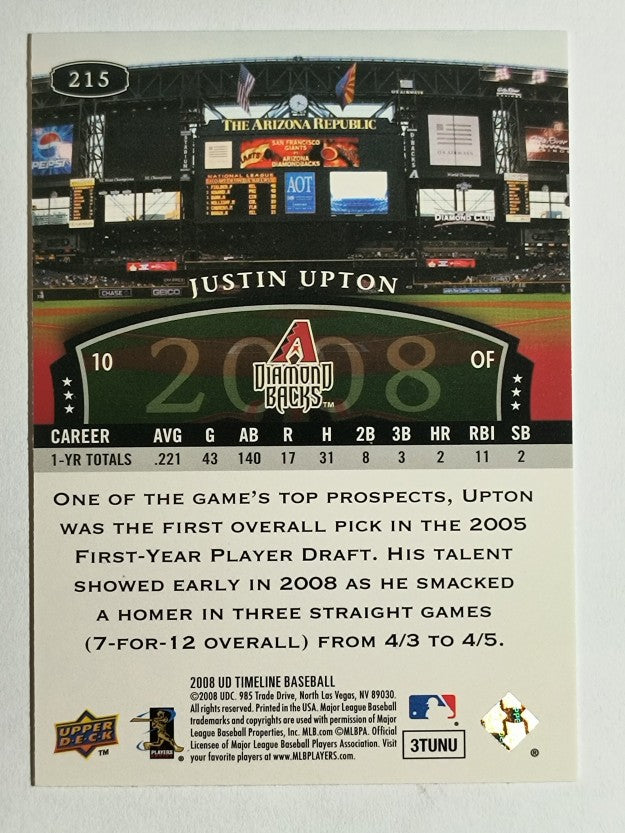 2008 Upper Deck Timeline #215 Justin Upton 04 TT