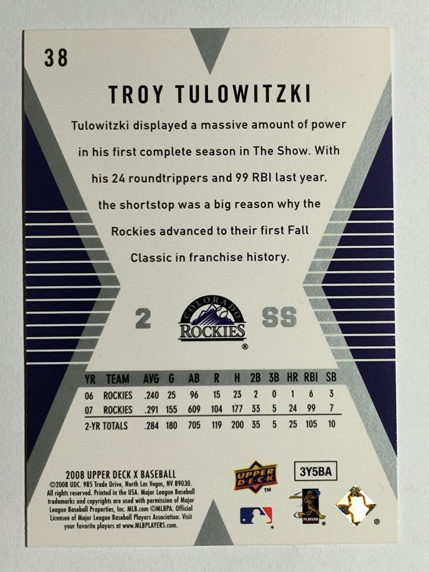 2008 Upper Deck X #38 Troy Tulowitzki
