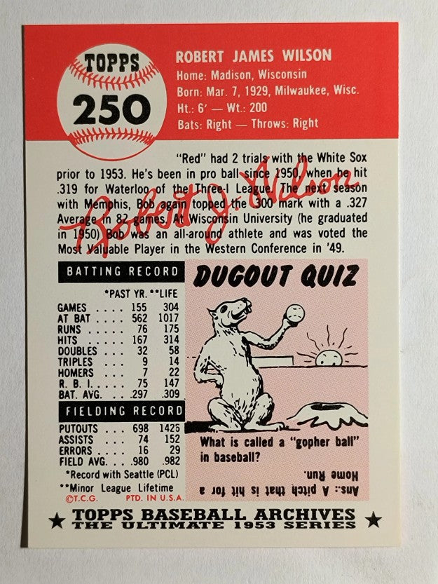 1991 Topps Archives '53 #250 Bob Wilson