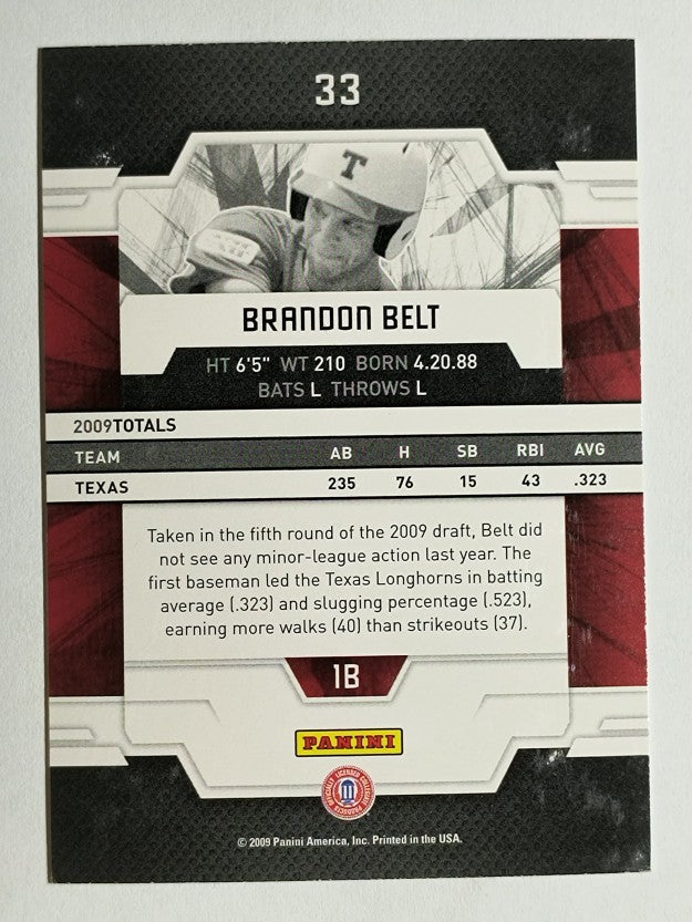 2009 Donruss Elite Extra Edition #33 Brandon Belt
