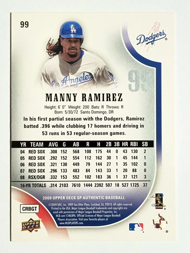 2009 SP Authentic #99 Manny Ramirez