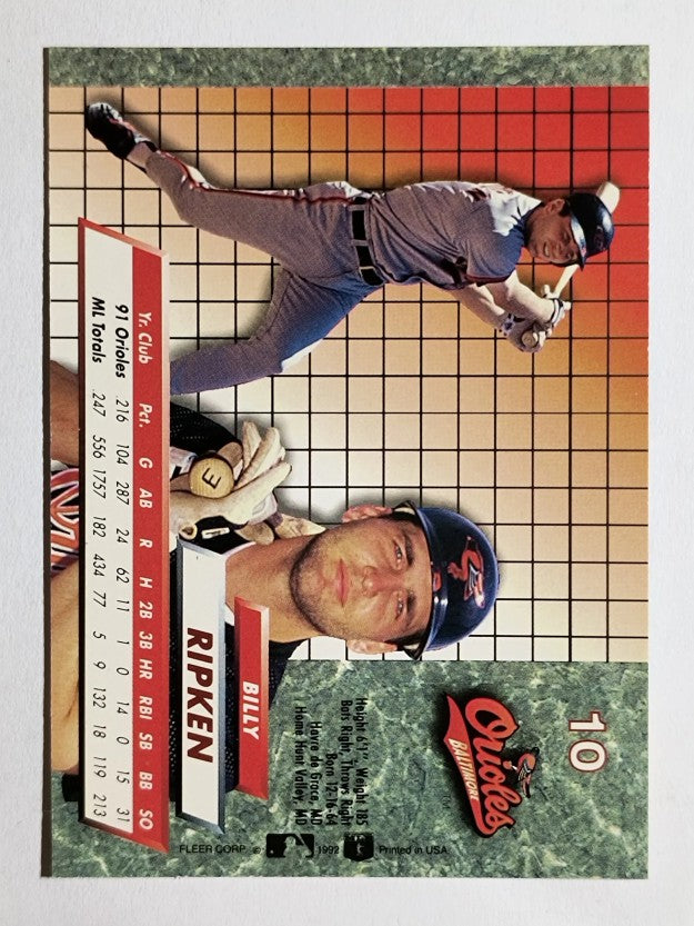1992 Ultra #10 Billy Ripken