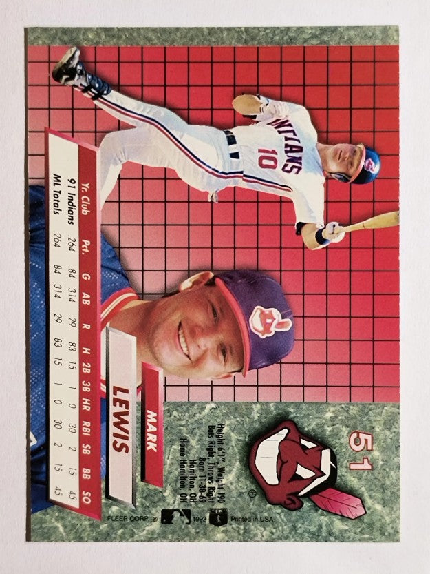 1992 Ultra #51 Mark Lewis