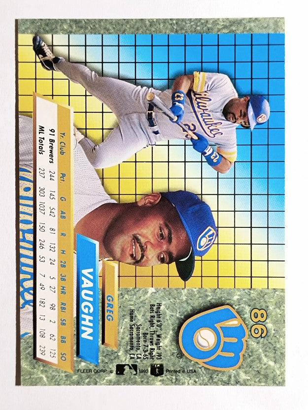1992 Ultra #86 Greg Vaughn