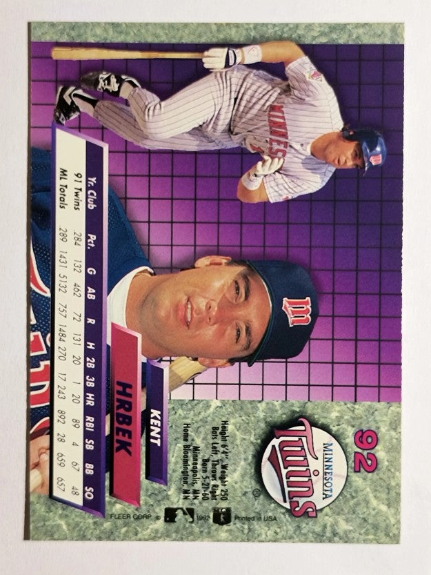 1992 Ultra #92 Kent Hrbek