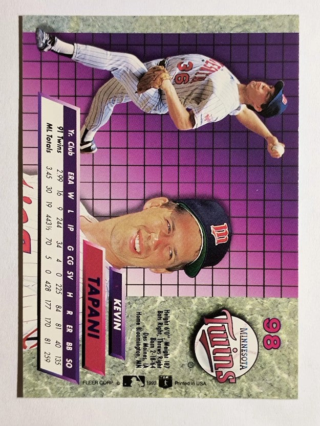 1992 Ultra #98 Kevin Tapani