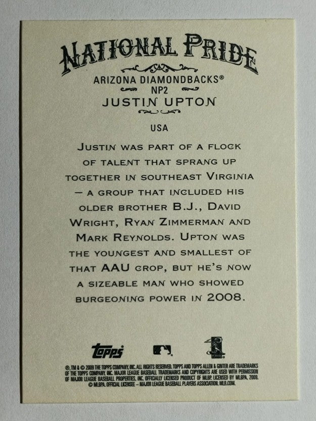 2009 Topps Allen and Ginter National Pride #NP2 Justin Upton